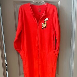 Nick & Nora Red Footie One Piece with Full-Length Zipper
